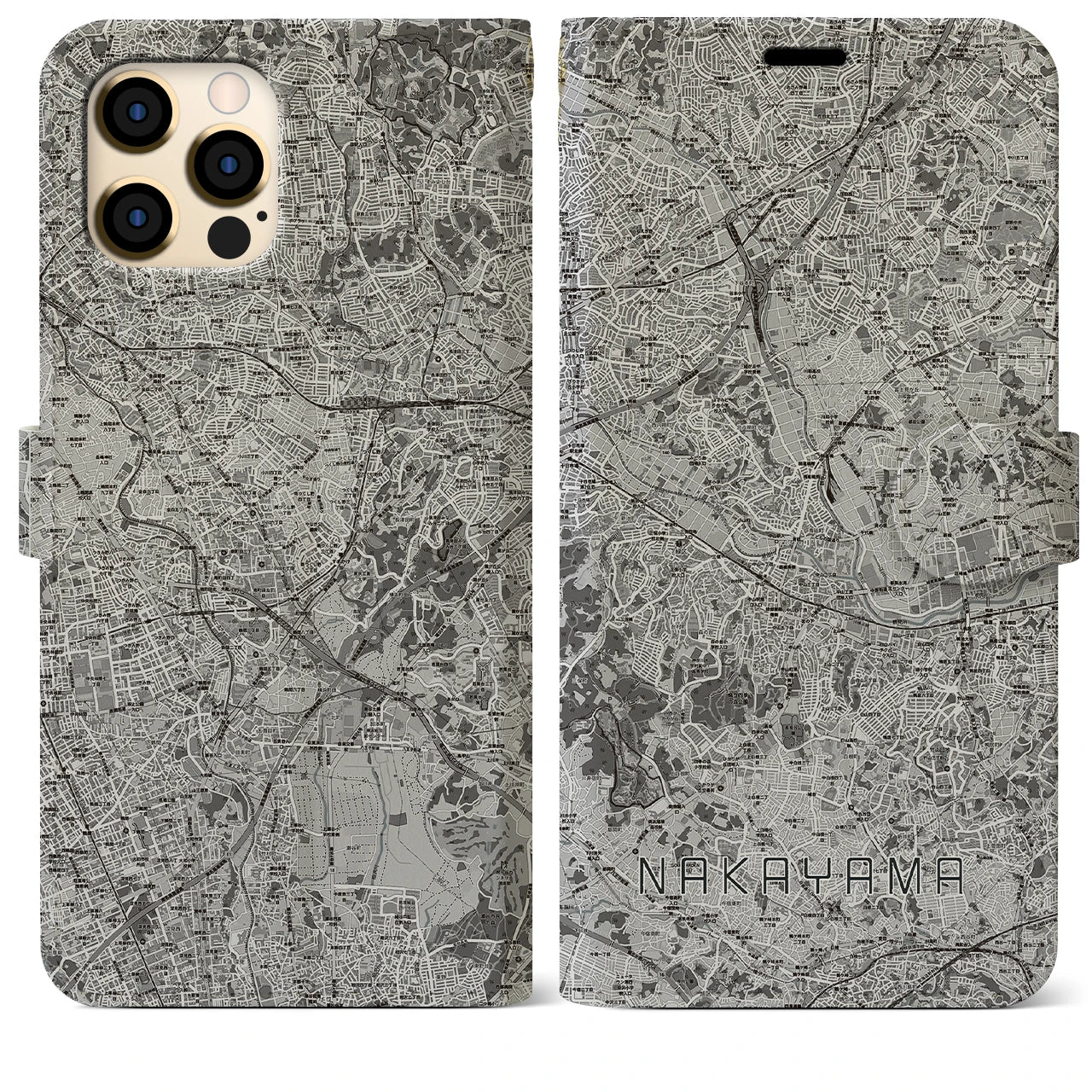 【中山(神奈川県)】地図柄iPhoneケース(手帳タイプ)