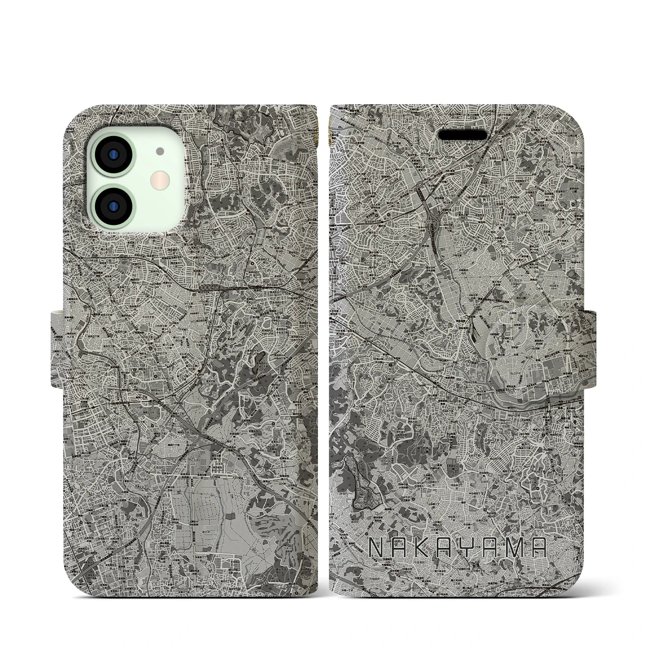 【中山(神奈川県)】地図柄iPhoneケース(手帳タイプ)