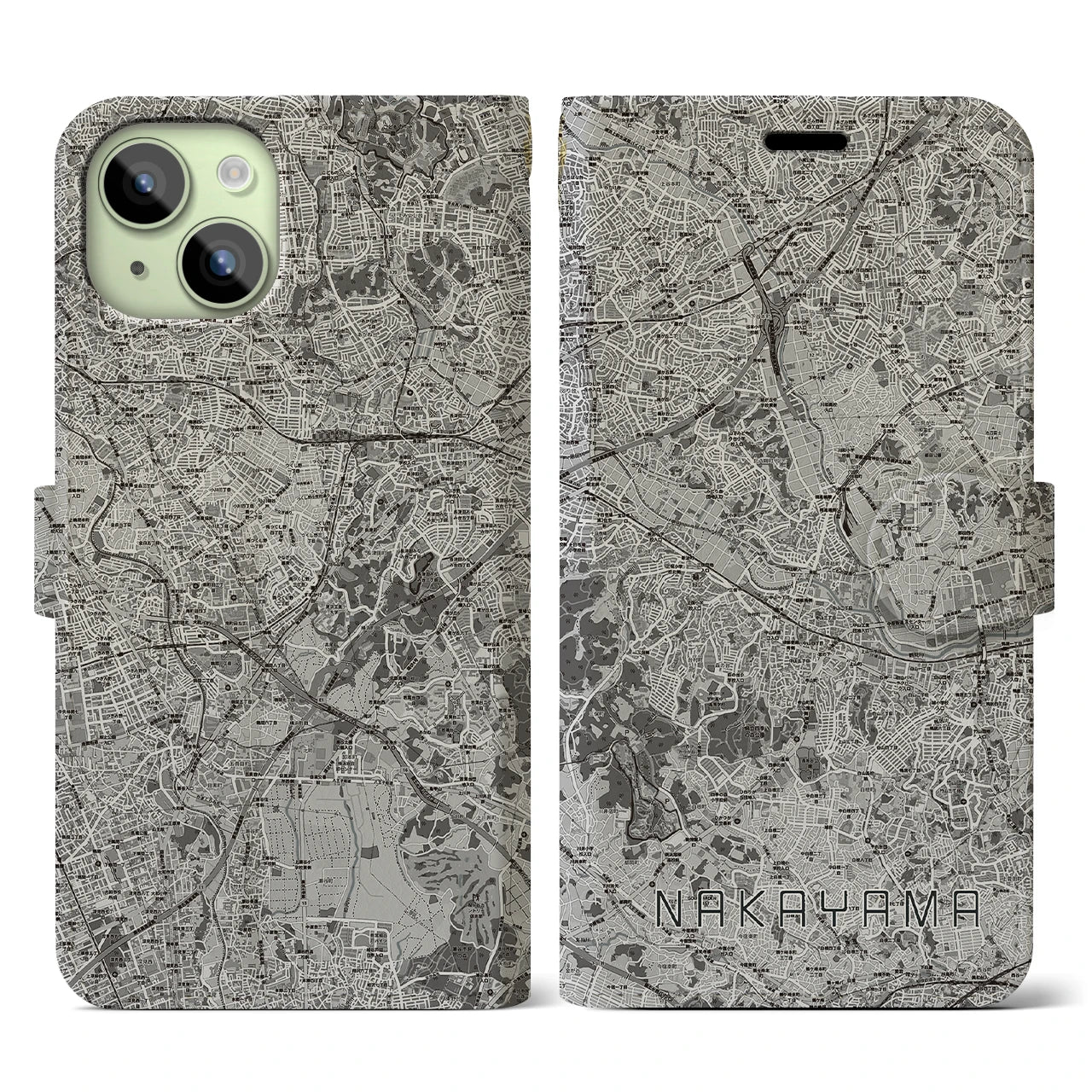 【中山(神奈川県)】地図柄iPhoneケース(手帳タイプ)