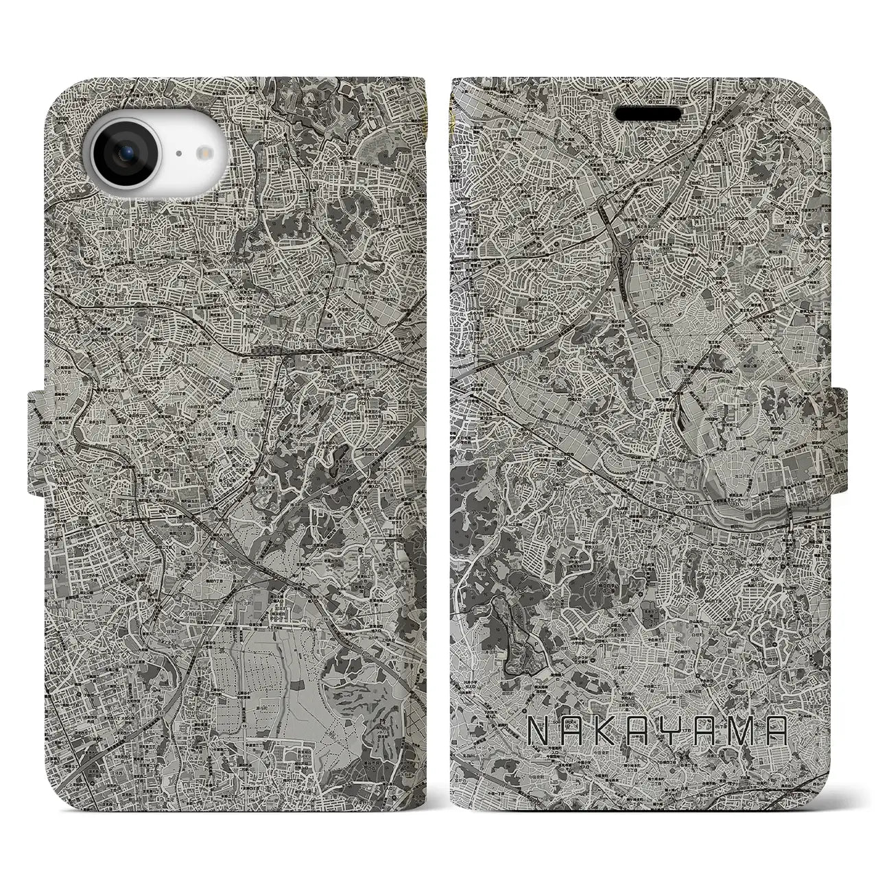 【中山(神奈川県)】地図柄iPhoneケース(手帳タイプ)