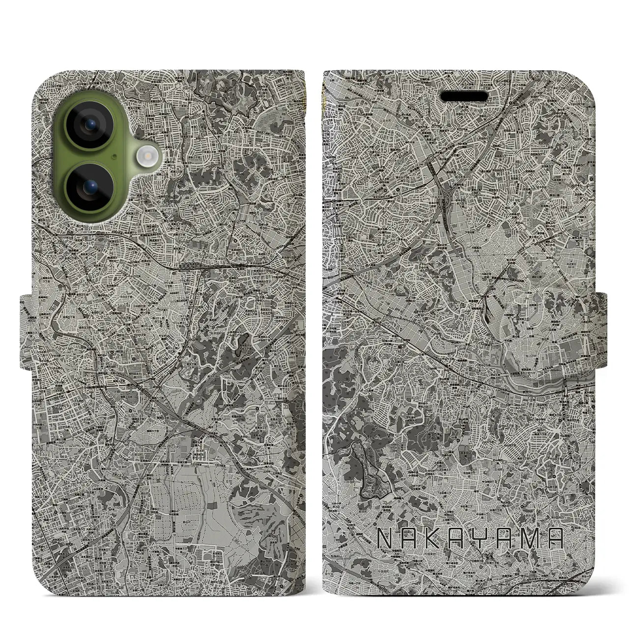 【中山(神奈川県)】地図柄iPhoneケース(手帳タイプ)