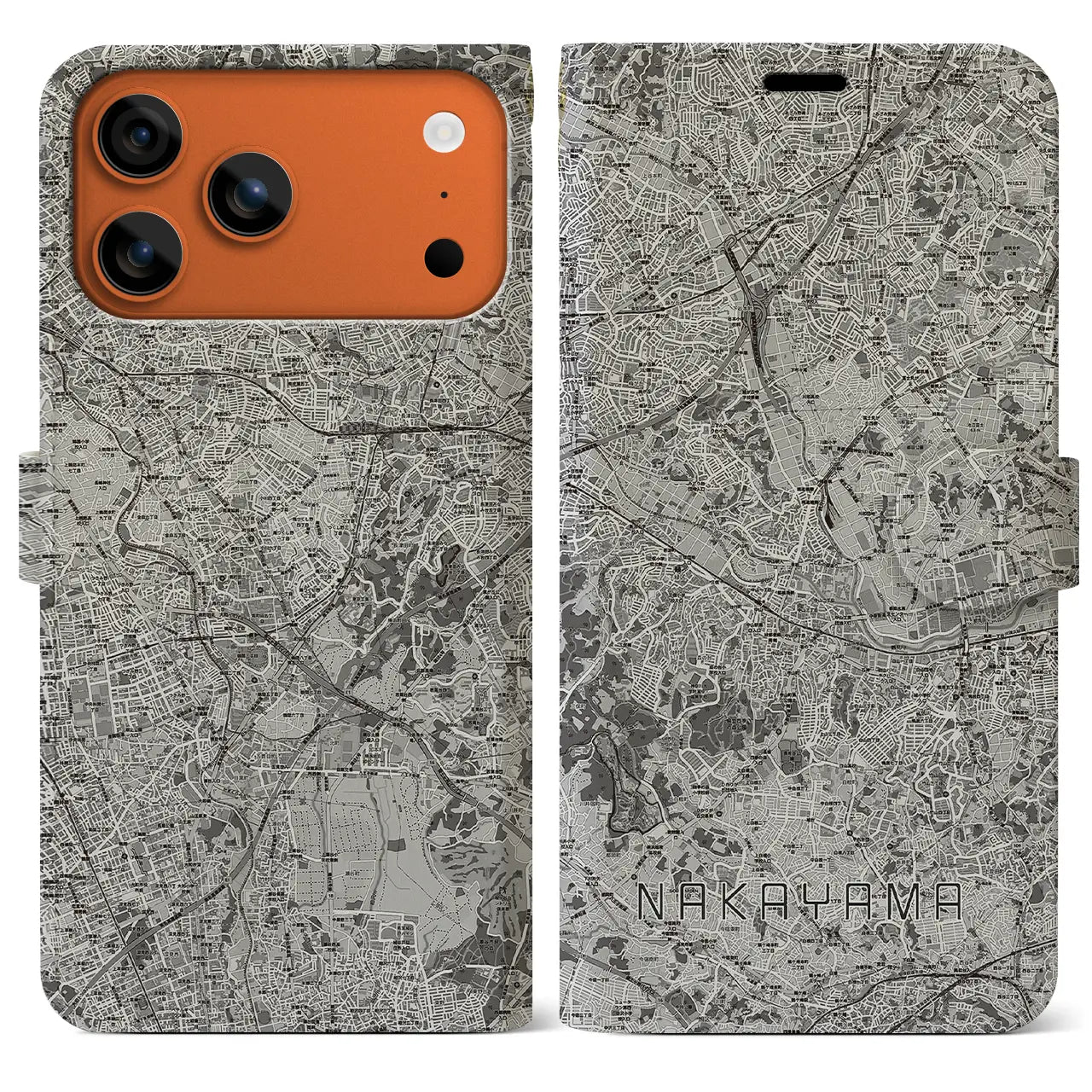 【中山(神奈川県)】地図柄iPhoneケース(手帳タイプ)