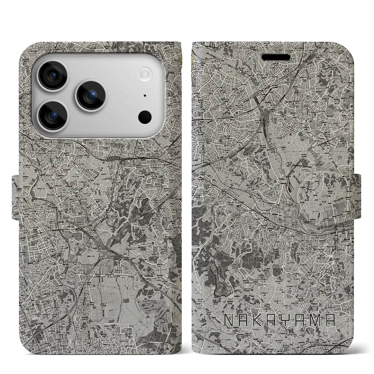 【中山(神奈川県)】地図柄iPhoneケース(手帳タイプ)