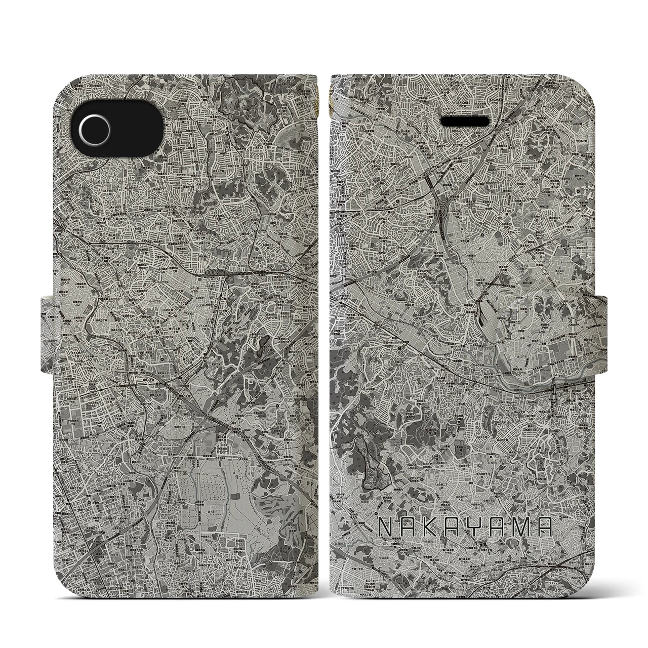 【中山(神奈川県)】地図柄iPhoneケース(手帳タイプ)