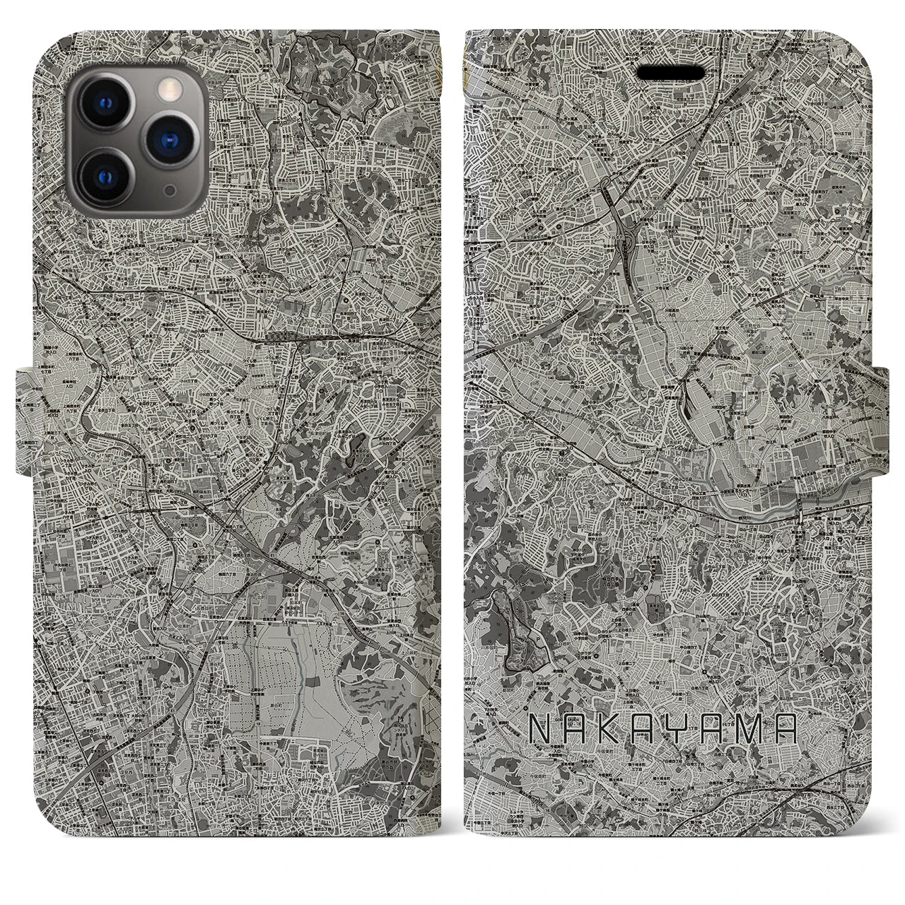 【中山(神奈川県)】地図柄iPhoneケース(手帳タイプ)