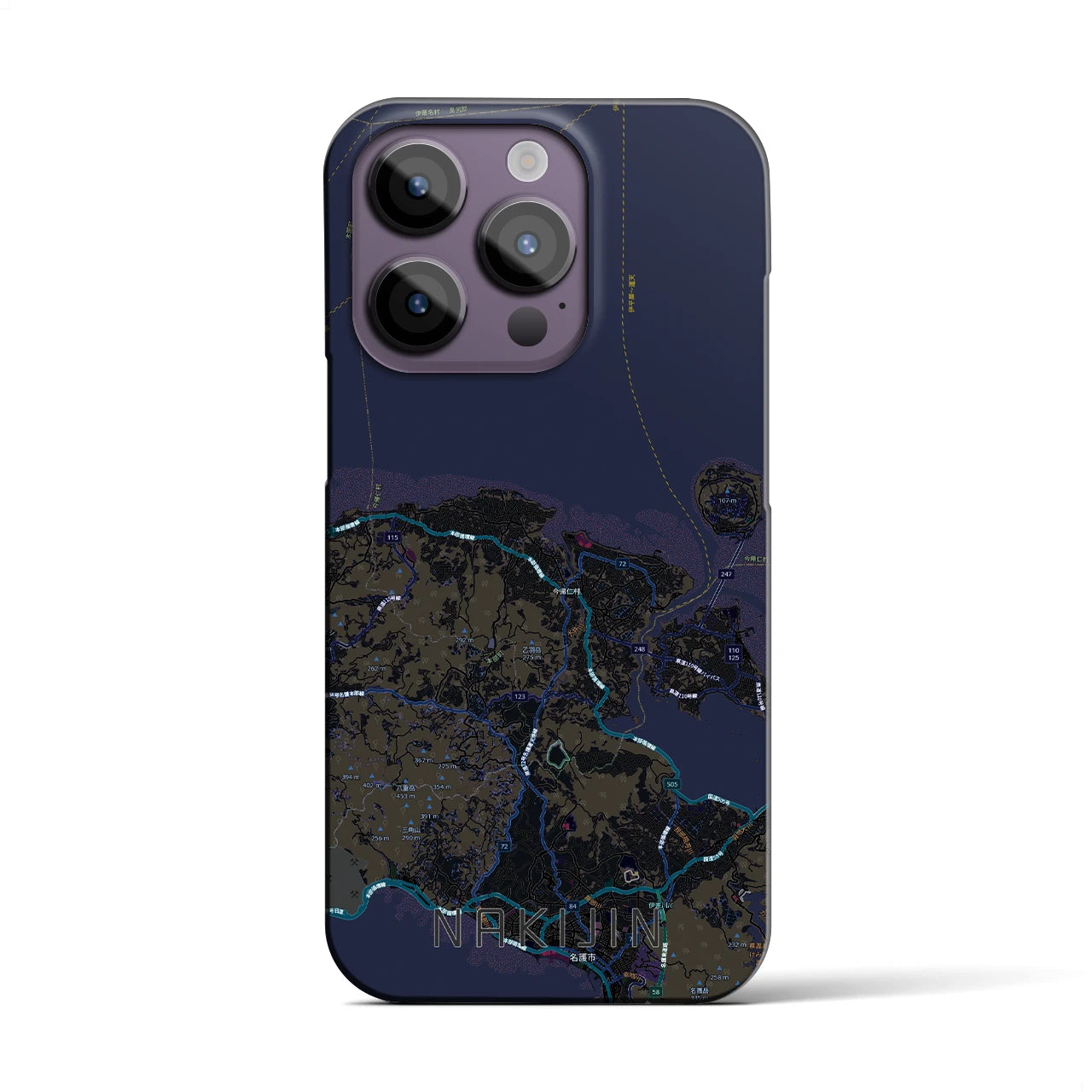 【今帰仁(沖縄県)】地図柄iPhoneケース(バックカバータイプ)