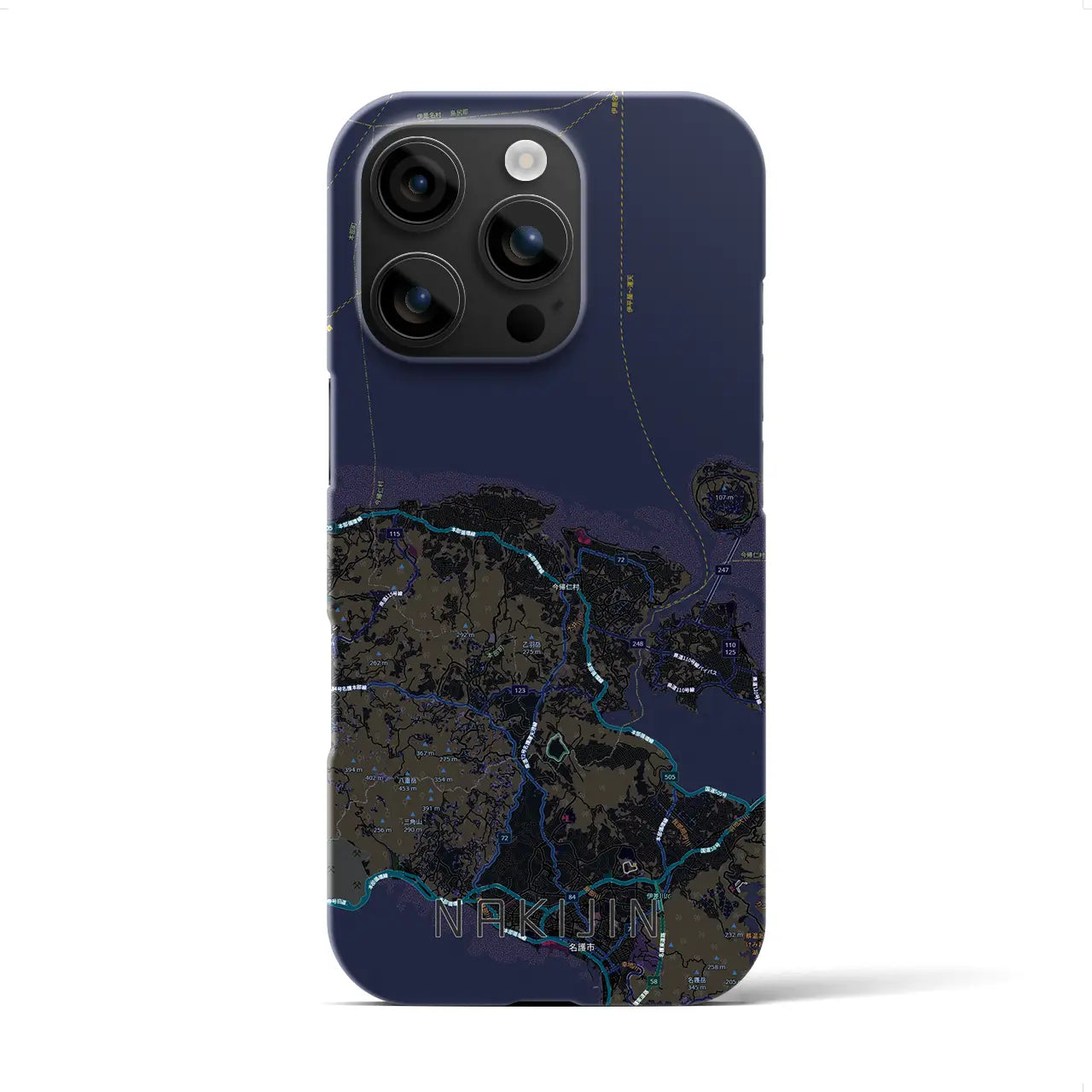 【今帰仁(沖縄県)】地図柄iPhoneケース(バックカバータイプ)