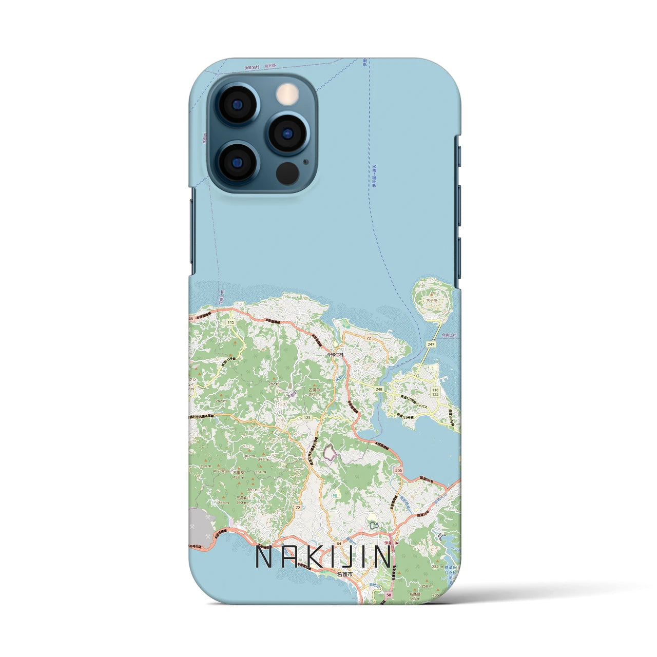 【今帰仁(沖縄県)】地図柄iPhoneケース(バックカバータイプ)