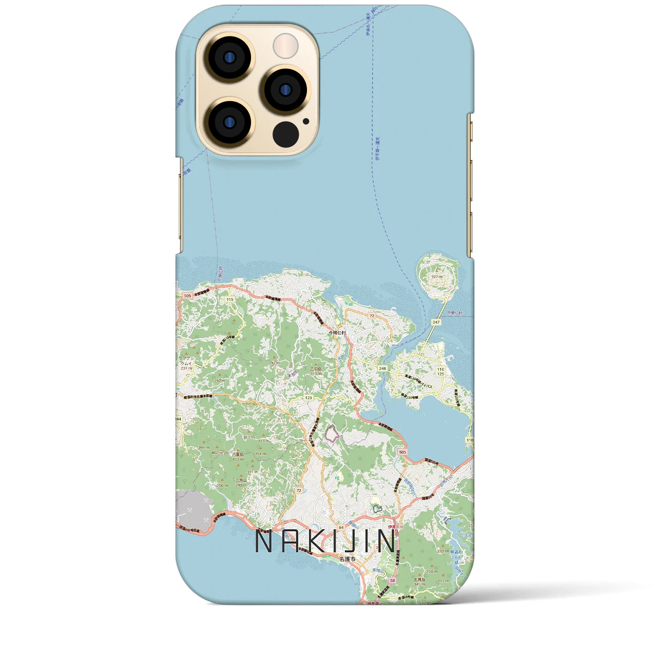 【今帰仁(沖縄県)】地図柄iPhoneケース(バックカバータイプ)