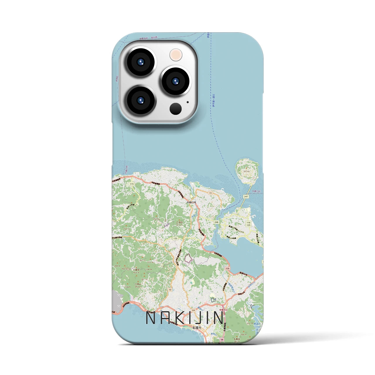 【今帰仁(沖縄県)】地図柄iPhoneケース(バックカバータイプ)