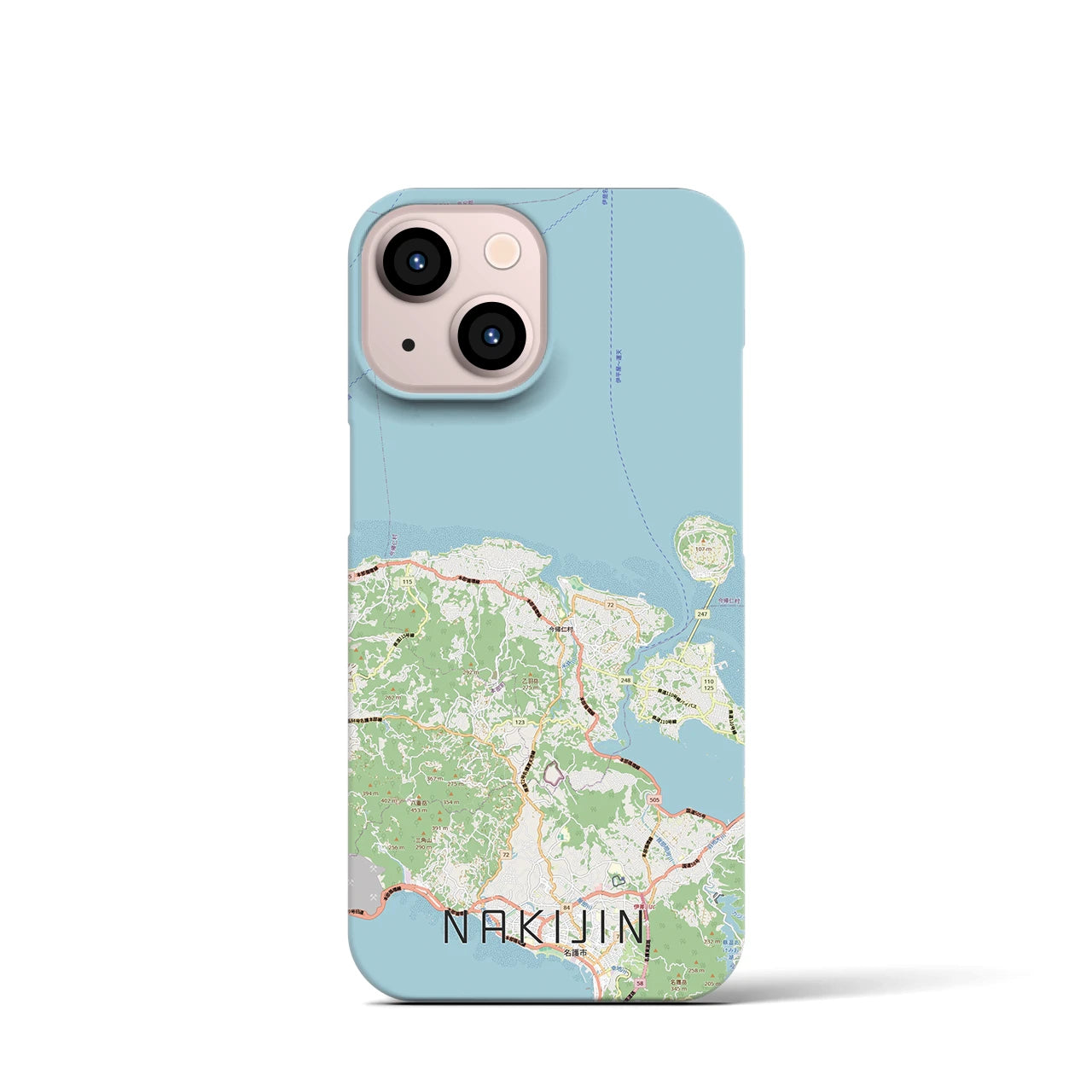 【今帰仁(沖縄県)】地図柄iPhoneケース(バックカバータイプ)