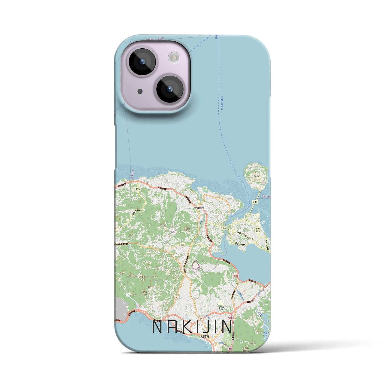 【今帰仁(沖縄県)】地図柄iPhoneケース(バックカバータイプ)