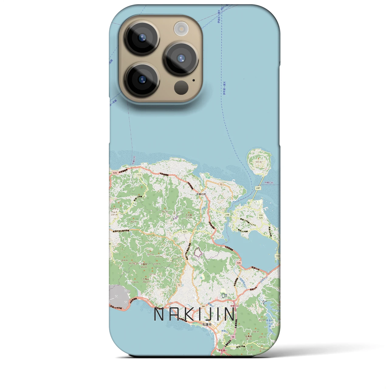 【今帰仁(沖縄県)】地図柄iPhoneケース(バックカバータイプ)