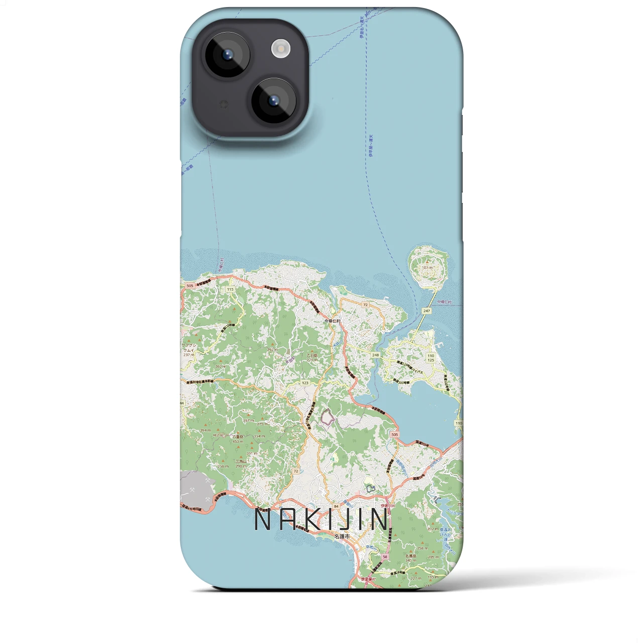 【今帰仁(沖縄県)】地図柄iPhoneケース(バックカバータイプ)