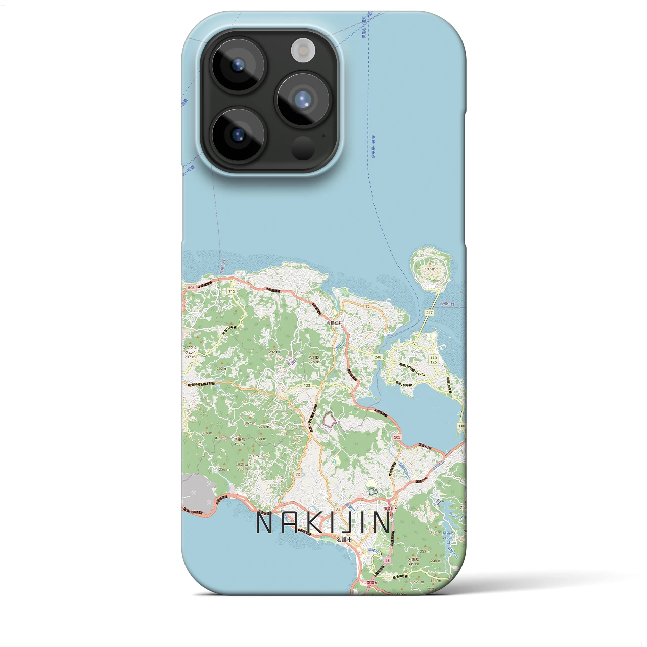 【今帰仁(沖縄県)】地図柄iPhoneケース(バックカバータイプ)