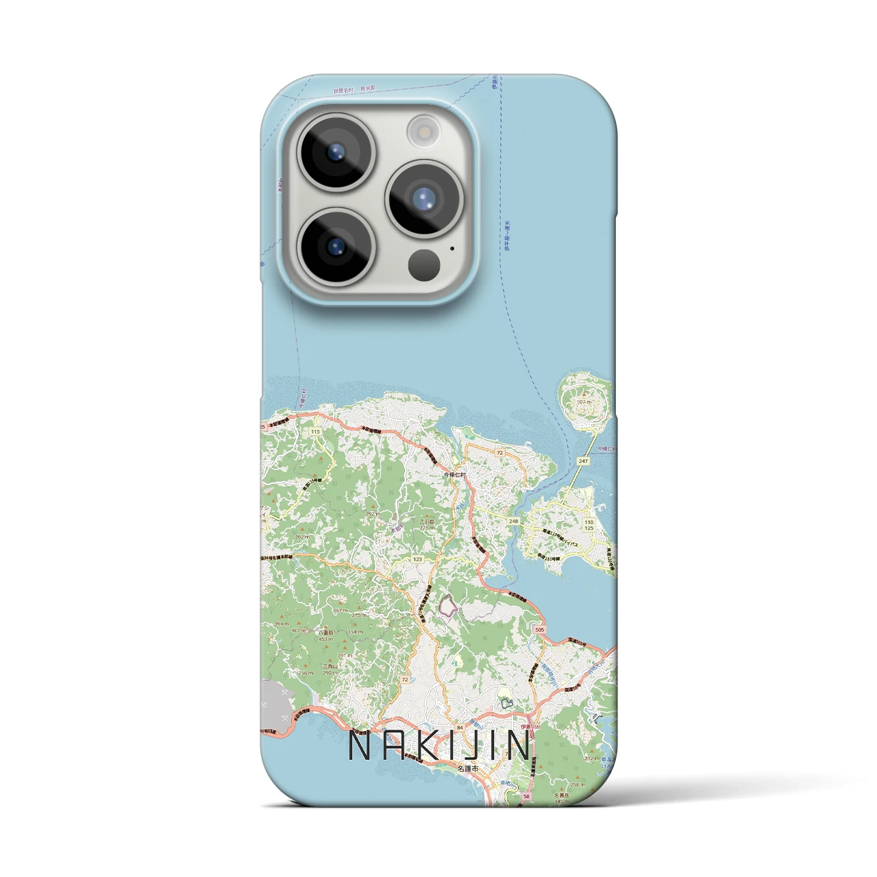 【今帰仁(沖縄県)】地図柄iPhoneケース(バックカバータイプ)