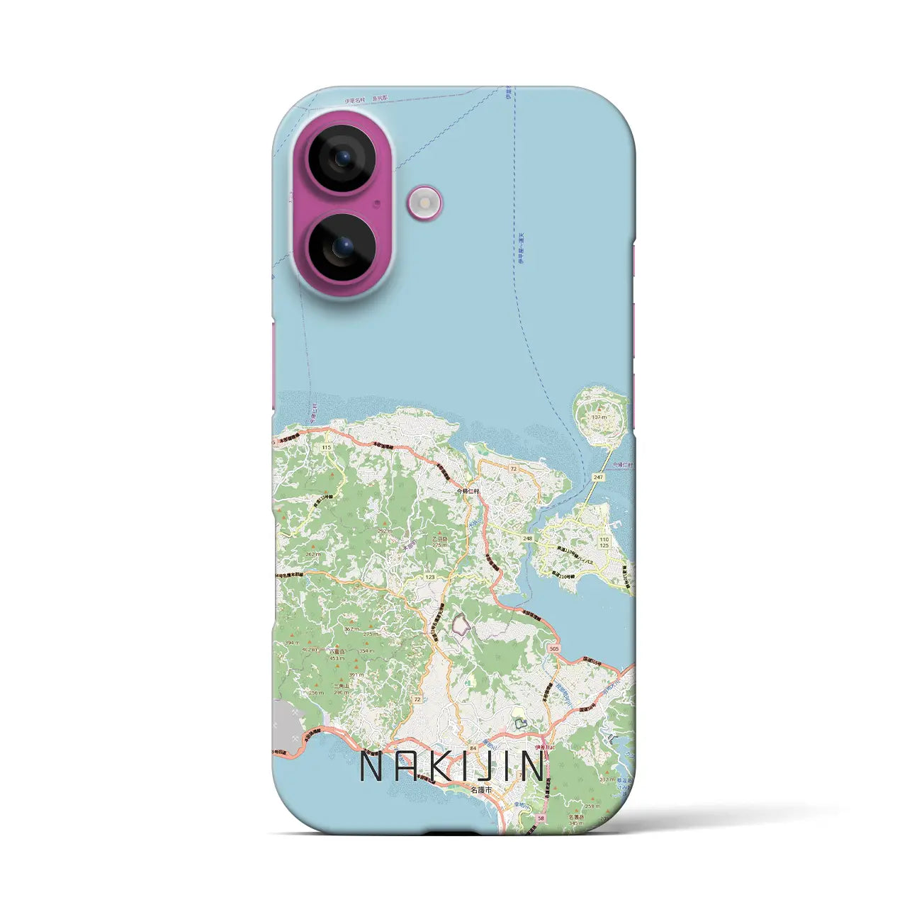 【今帰仁(沖縄県)】地図柄iPhoneケース(バックカバータイプ)