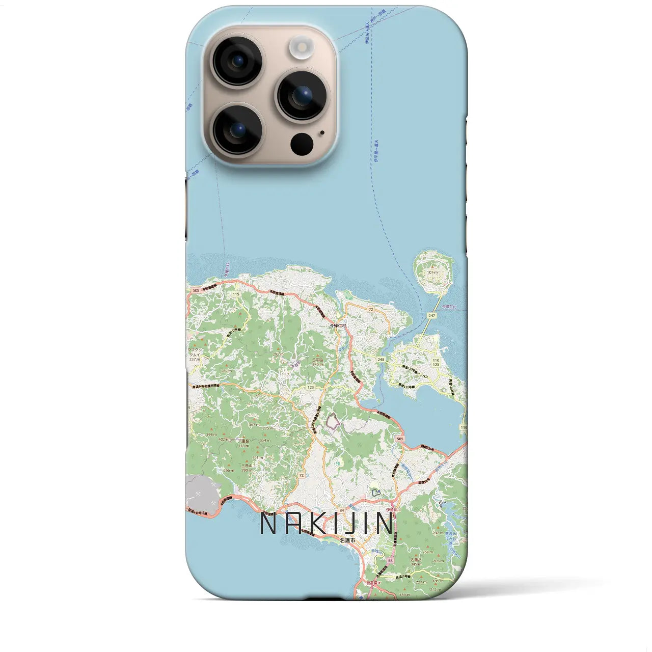【今帰仁(沖縄県)】地図柄iPhoneケース(バックカバータイプ)