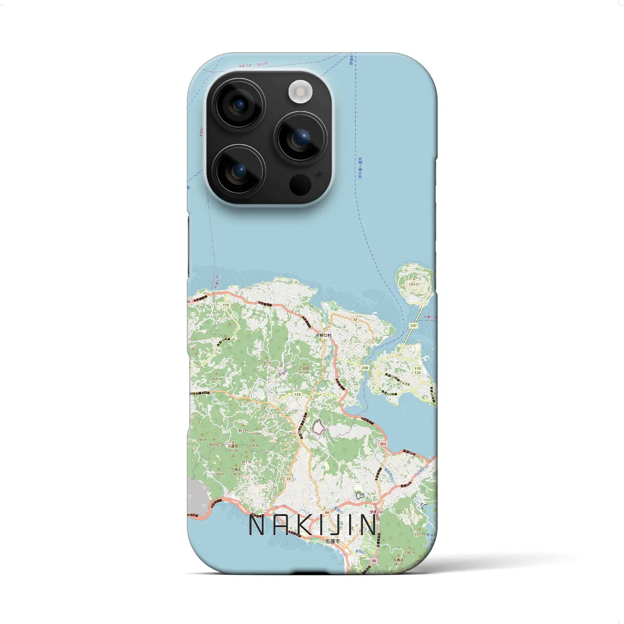 【今帰仁(沖縄県)】地図柄iPhoneケース(バックカバータイプ)