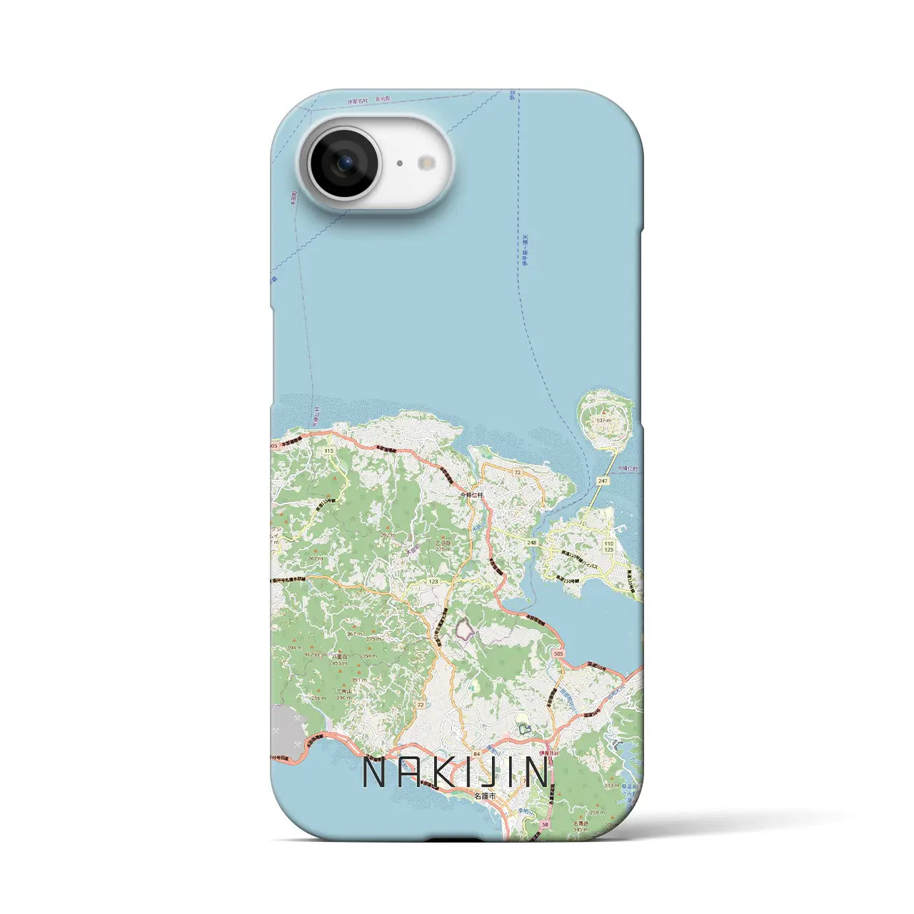 【今帰仁(沖縄県)】地図柄iPhoneケース(バックカバータイプ)