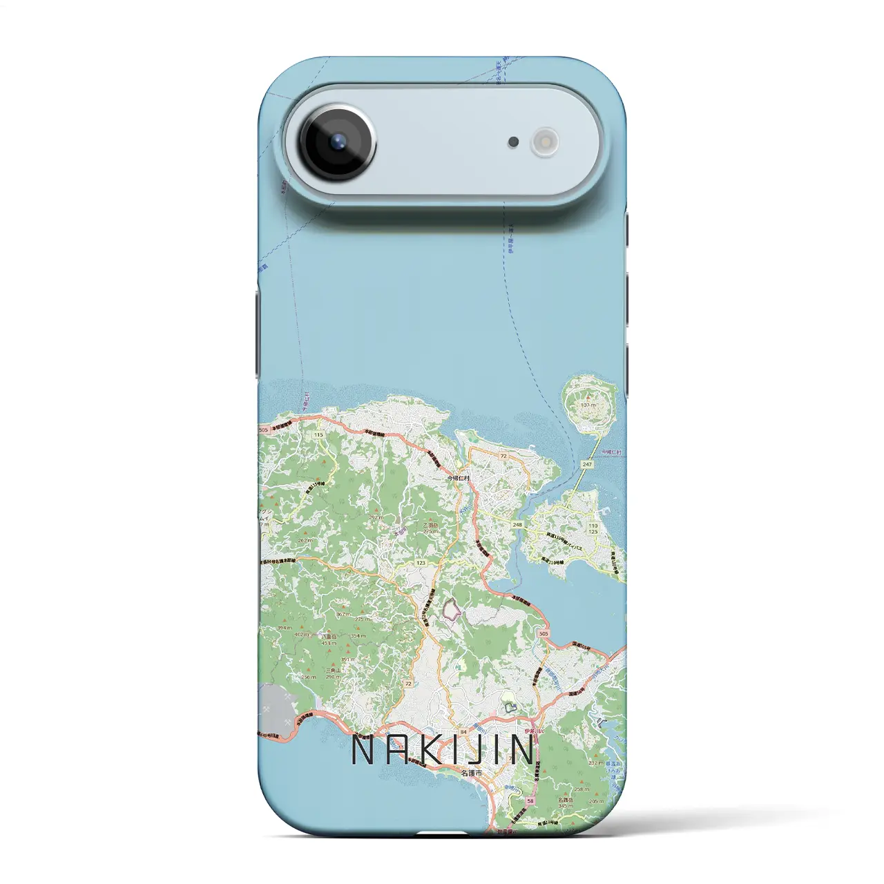 【今帰仁(沖縄県)】地図柄iPhoneケース(バックカバータイプ)