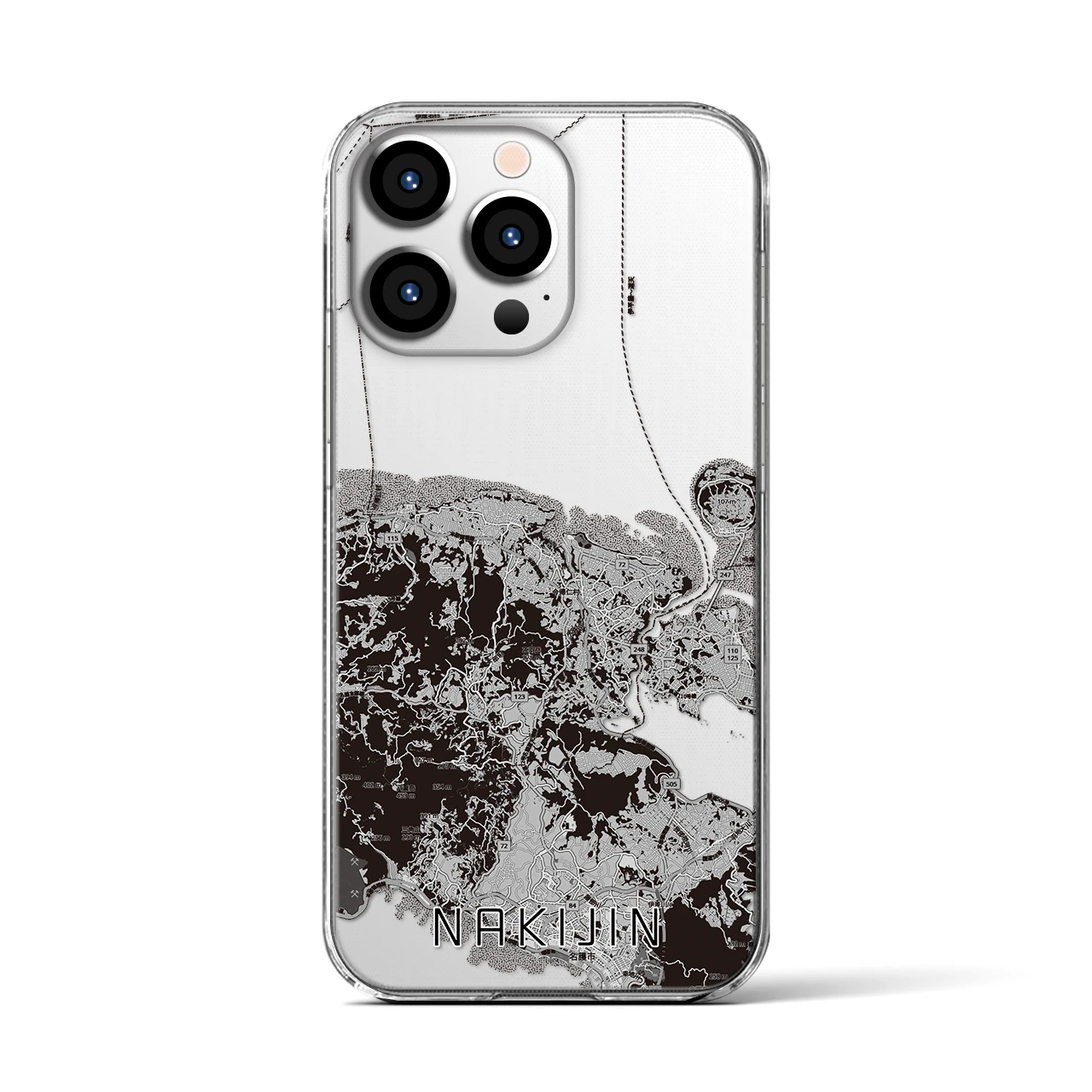 【今帰仁(沖縄県)】地図柄iPhoneケース(クリアタイプ)