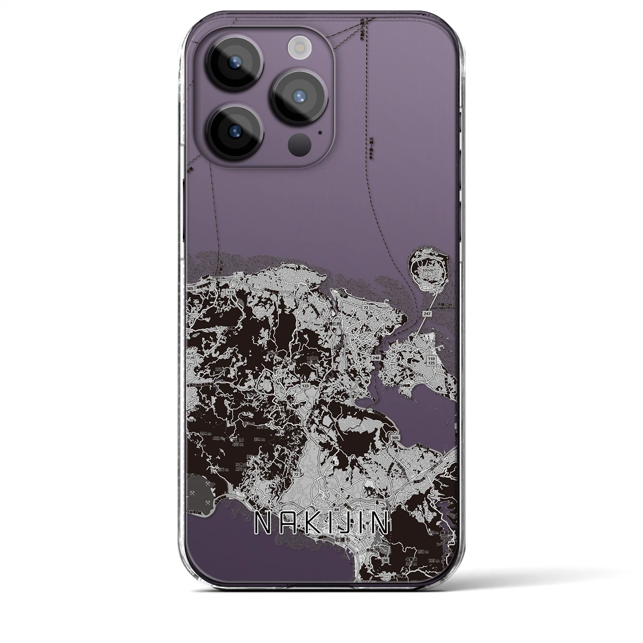 【今帰仁(沖縄県)】地図柄iPhoneケース(クリアタイプ)