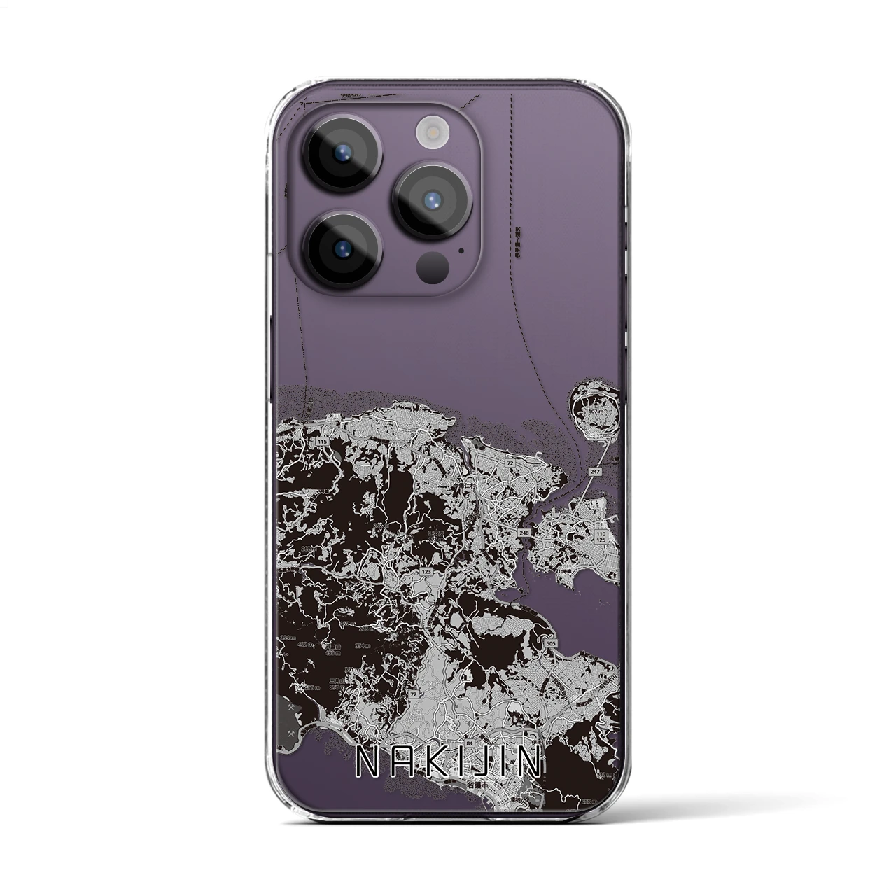 【今帰仁(沖縄県)】地図柄iPhoneケース(クリアタイプ)