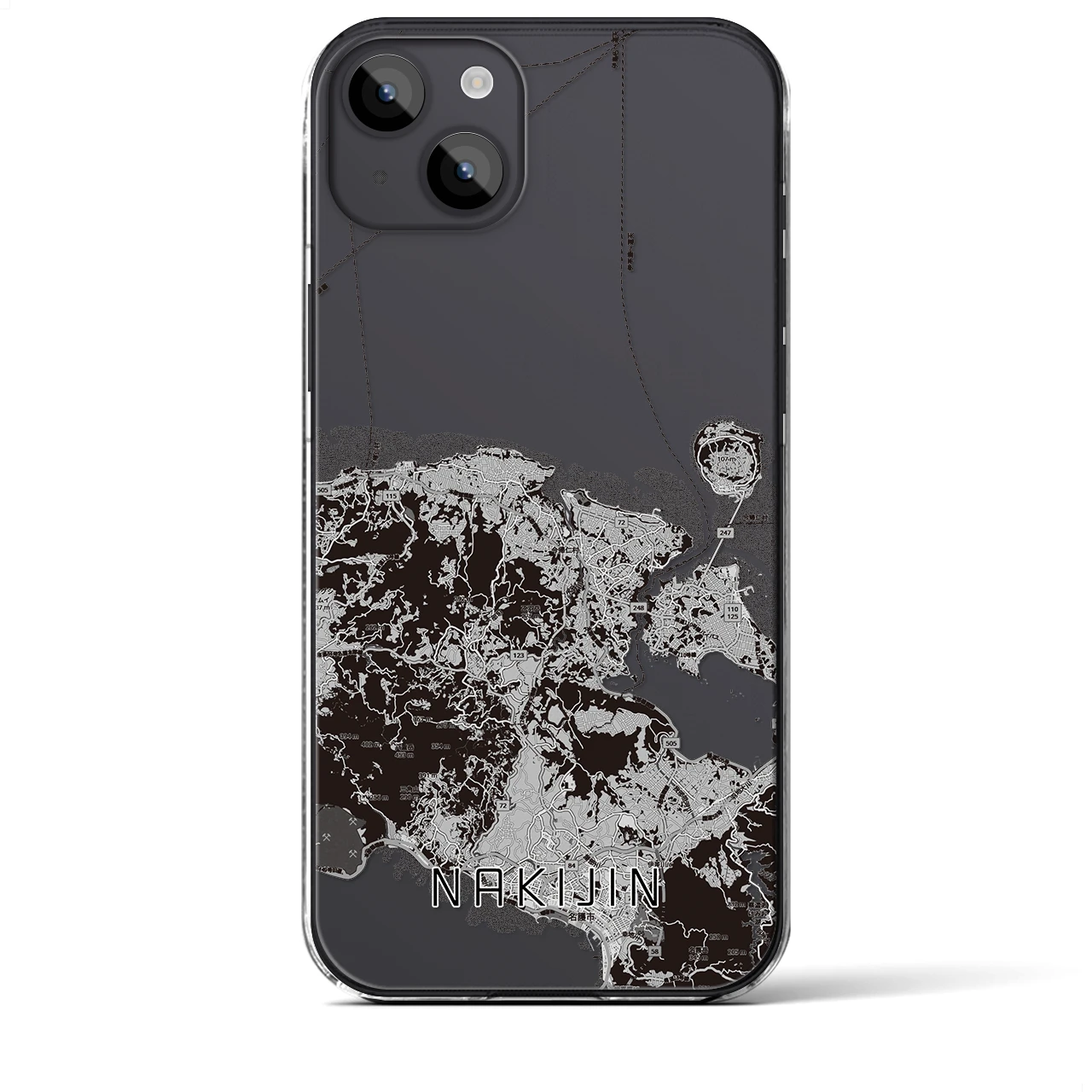 【今帰仁(沖縄県)】地図柄iPhoneケース(クリアタイプ)