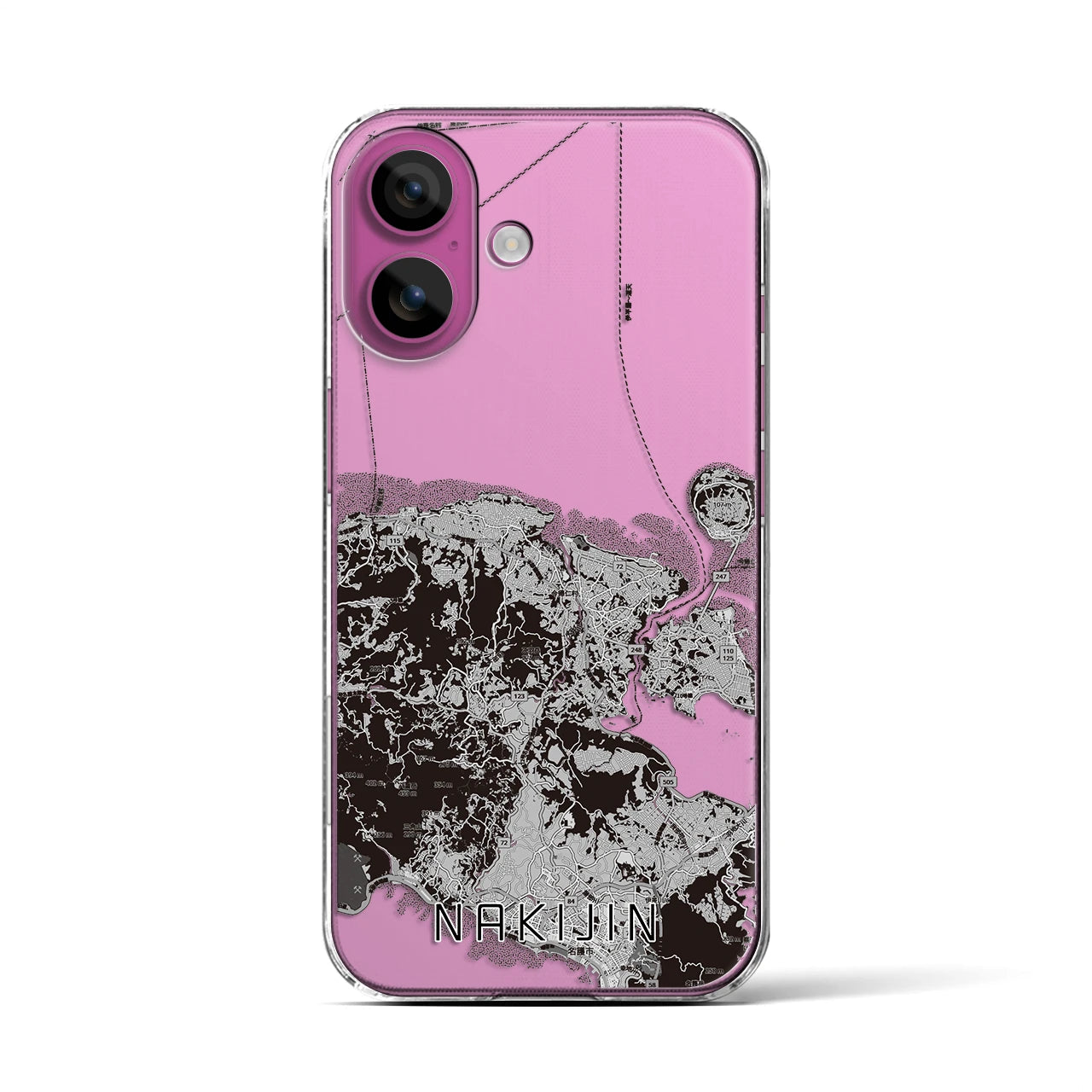 【今帰仁(沖縄県)】地図柄iPhoneケース(クリアタイプ)