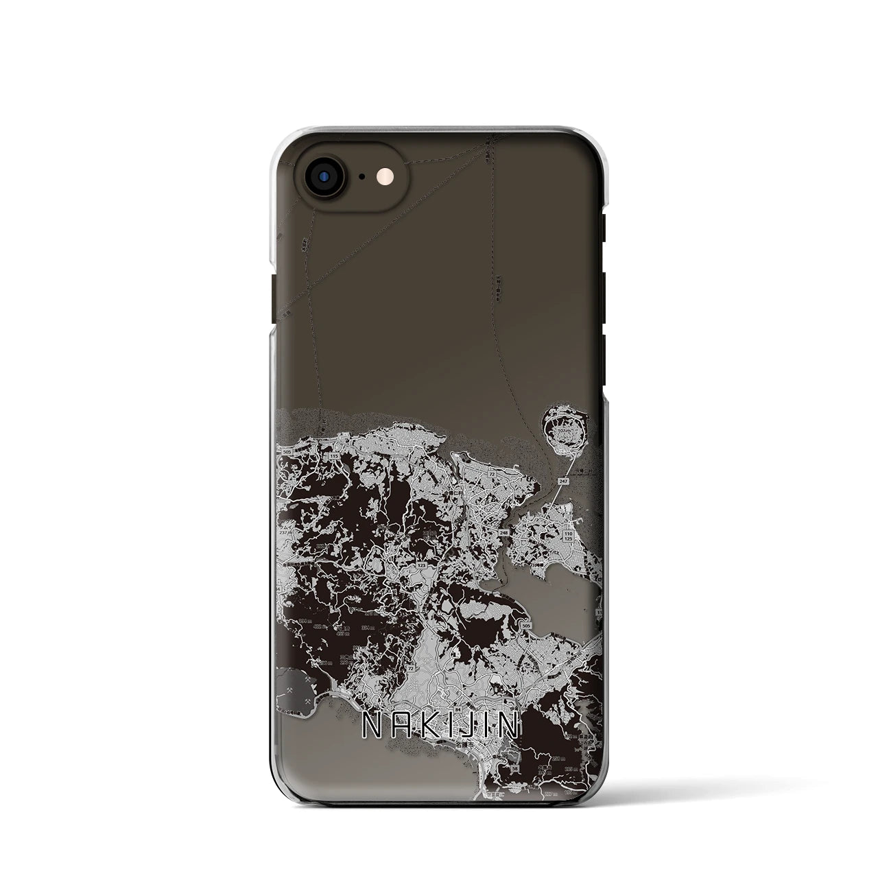 【今帰仁(沖縄県)】地図柄iPhoneケース(クリアタイプ)