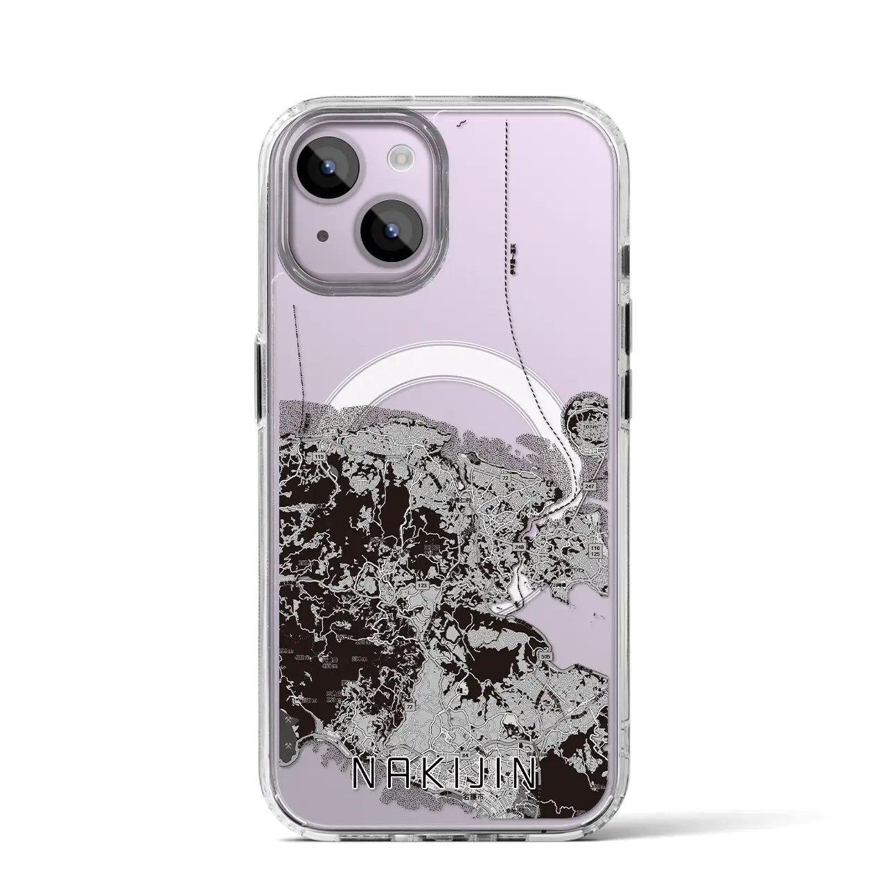 【今帰仁(沖縄県)】地図柄iPhoneケース(MagSafeタイプ)