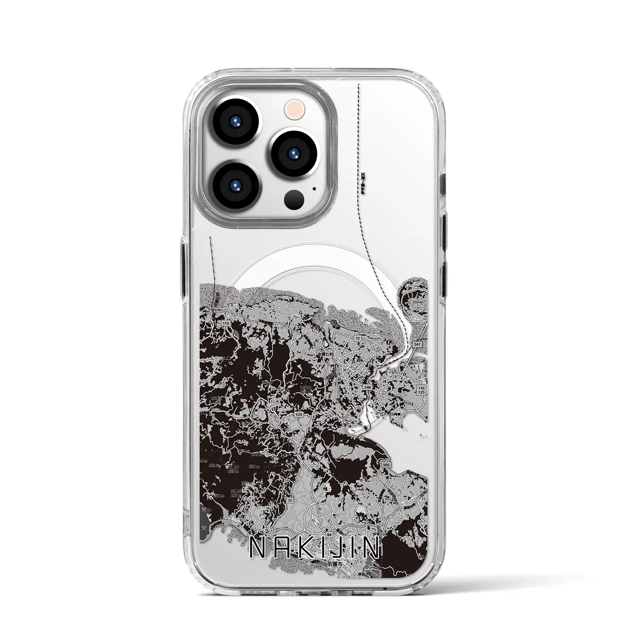 【今帰仁(沖縄県)】地図柄iPhoneケース(MagSafeタイプ)