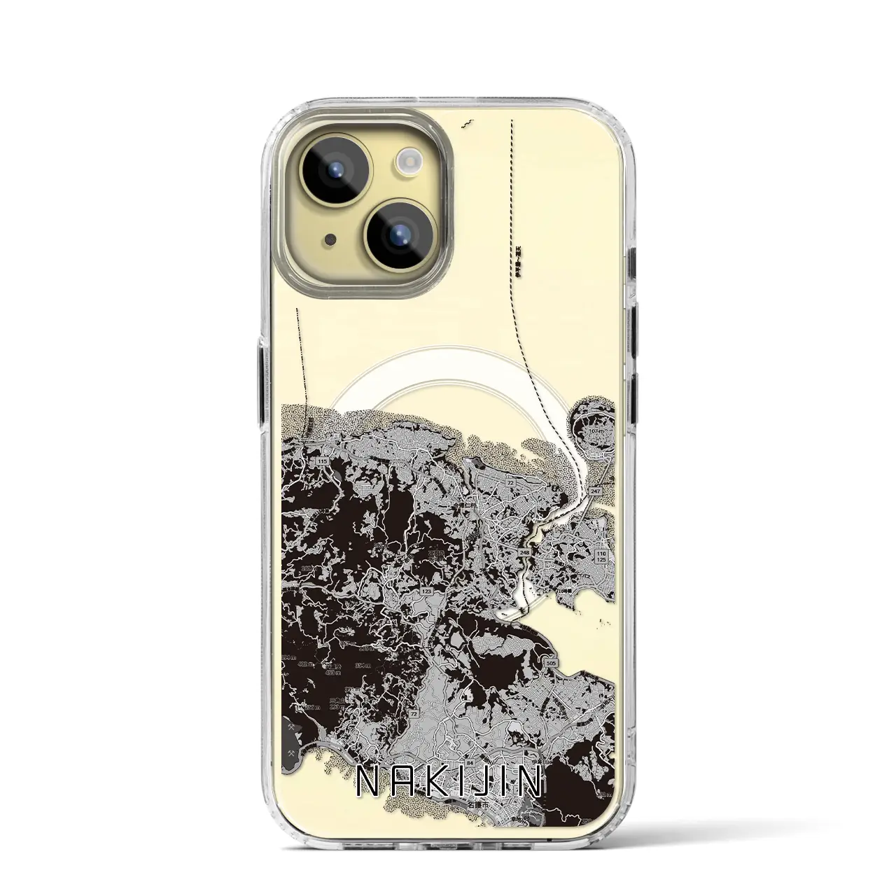 【今帰仁(沖縄県)】地図柄iPhoneケース(MagSafeタイプ)