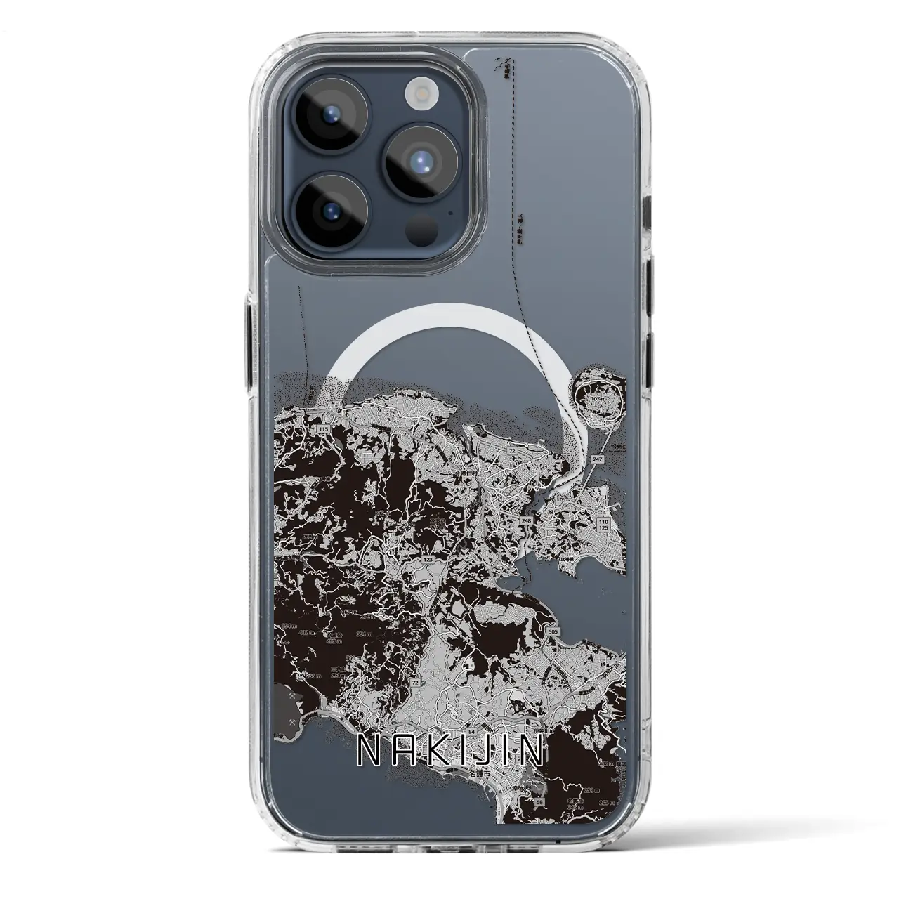 【今帰仁(沖縄県)】地図柄iPhoneケース(MagSafeタイプ)