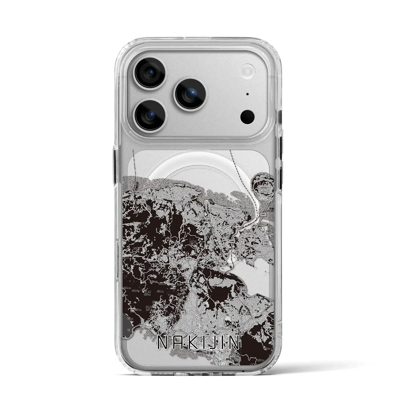 【今帰仁(沖縄県)】地図柄iPhoneケース(MagSafeタイプ)