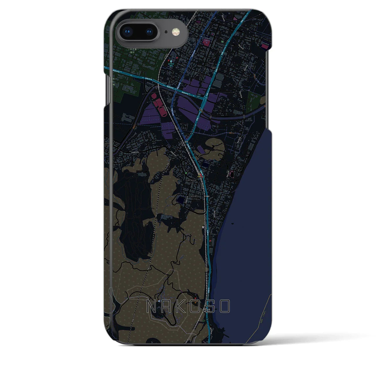 【勿来(福島県)】地図柄iPhoneケース(バックカバータイプ)