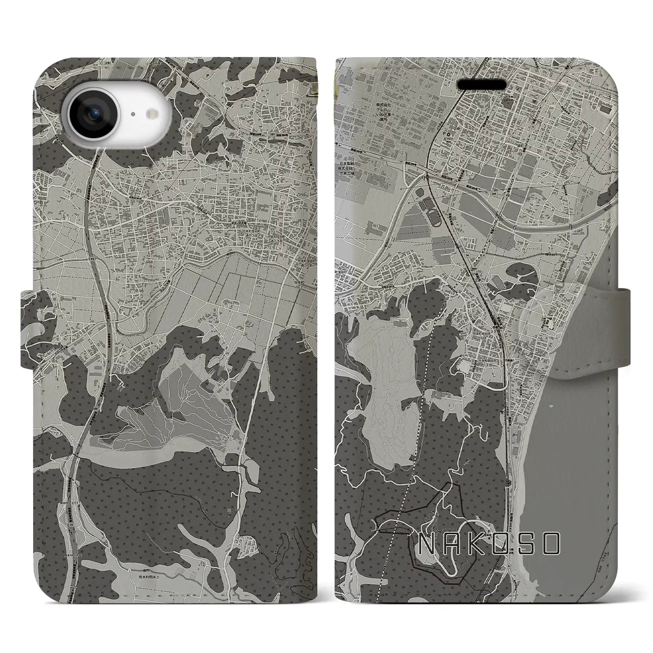 【勿来(福島県)】地図柄iPhoneケース(手帳タイプ)