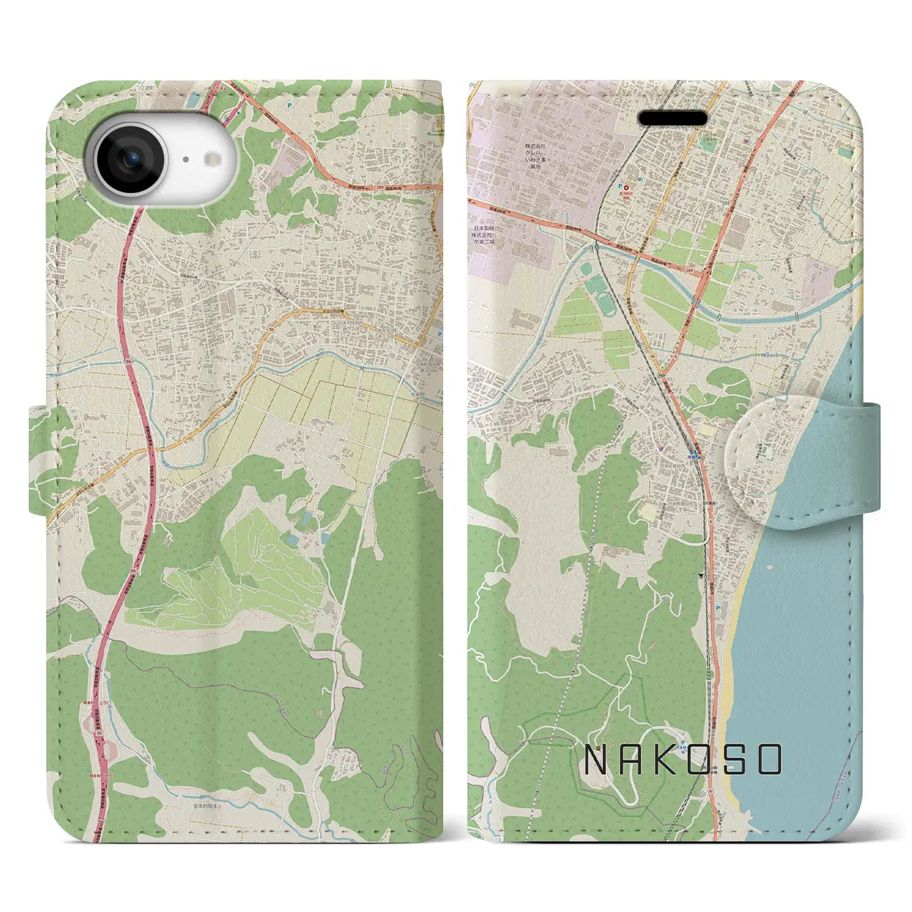 【勿来(福島県)】地図柄iPhoneケース(手帳タイプ)