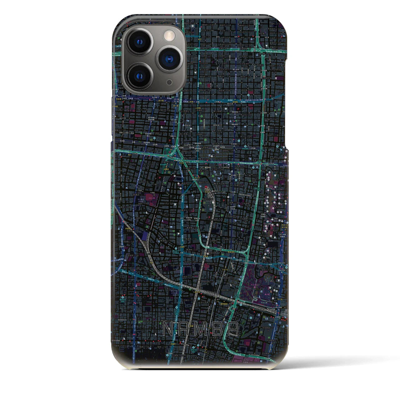 【難波(大阪府)】地図柄iPhoneケース(バックカバータイプ)