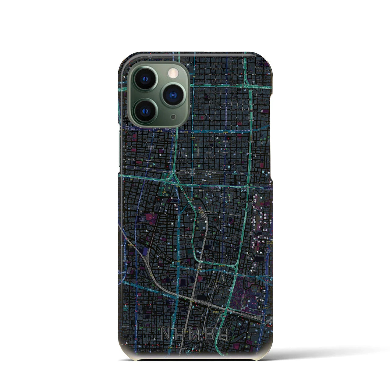 【難波(大阪府)】地図柄iPhoneケース(バックカバータイプ)