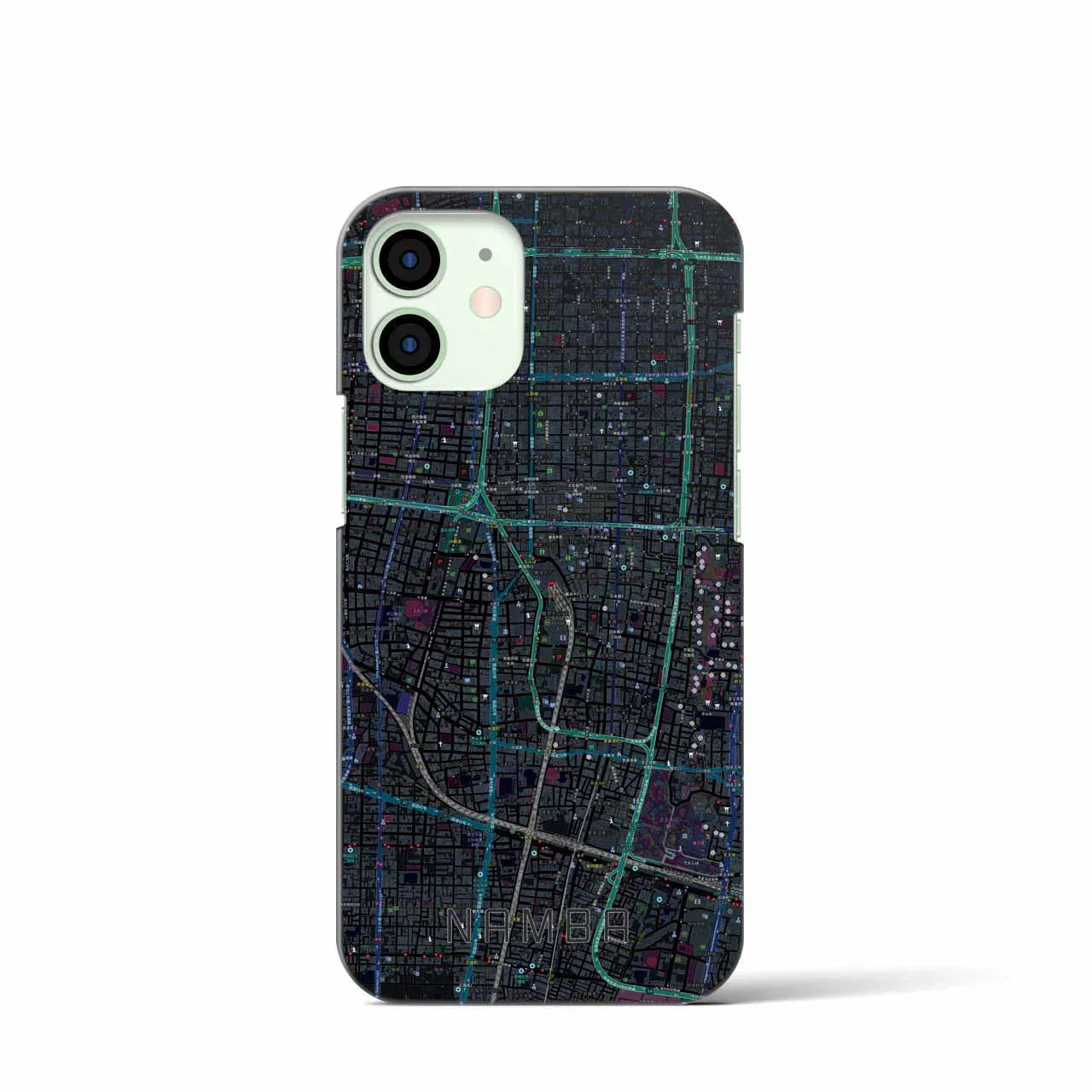 【難波(大阪府)】地図柄iPhoneケース(バックカバータイプ)
