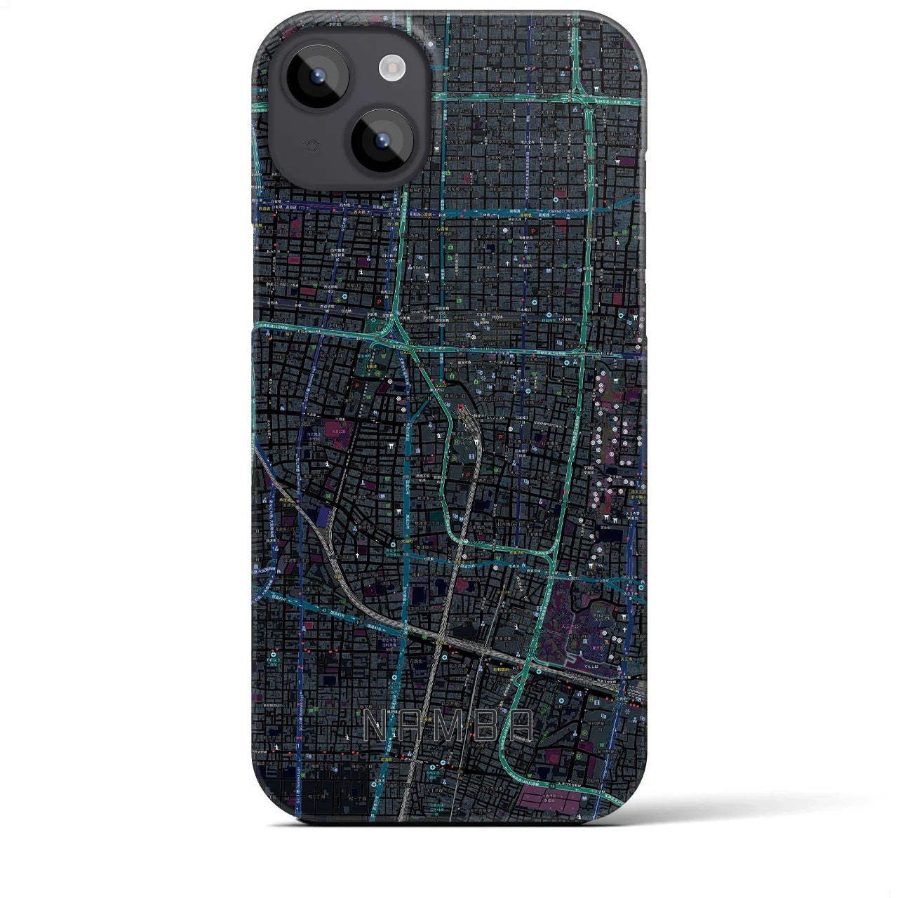 【難波(大阪府)】地図柄iPhoneケース(バックカバータイプ)