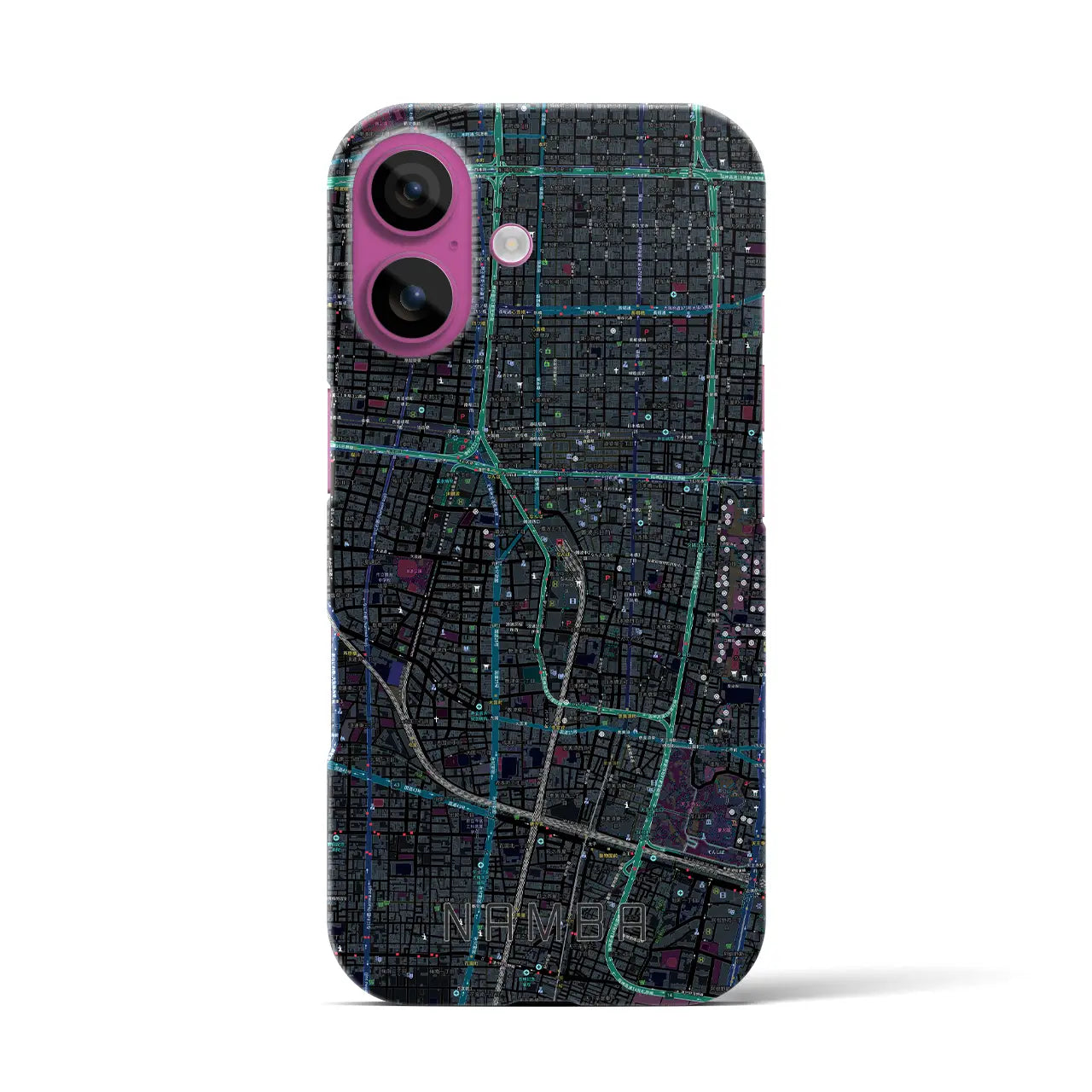 【難波(大阪府)】地図柄iPhoneケース(バックカバータイプ)