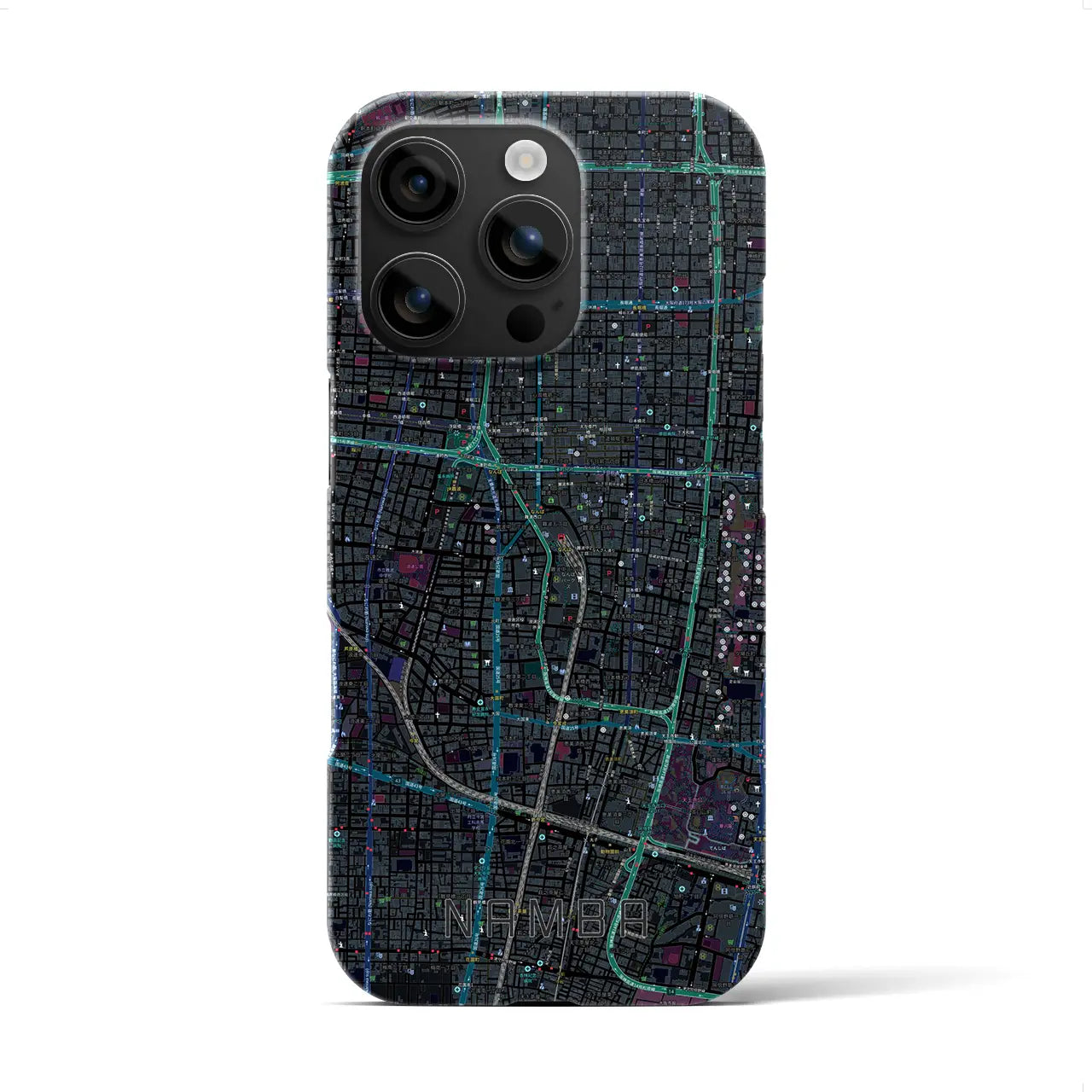 【難波(大阪府)】地図柄iPhoneケース(バックカバータイプ)