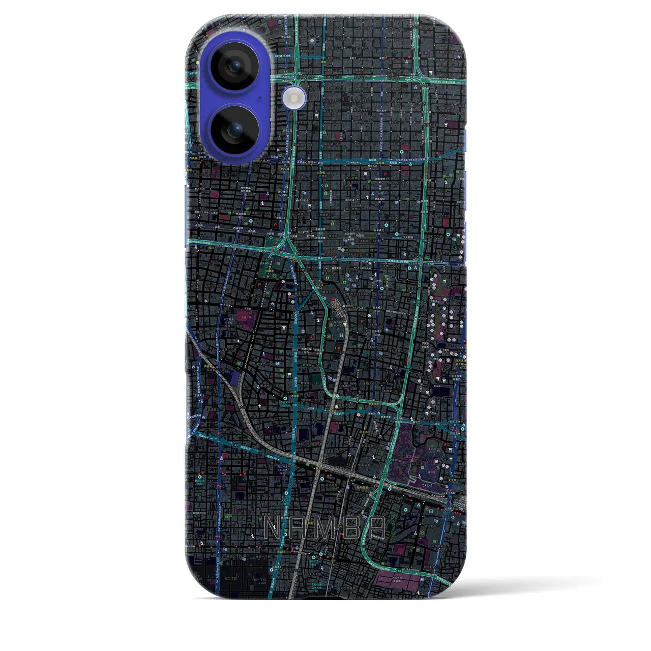 【難波(大阪府)】地図柄iPhoneケース(バックカバータイプ)