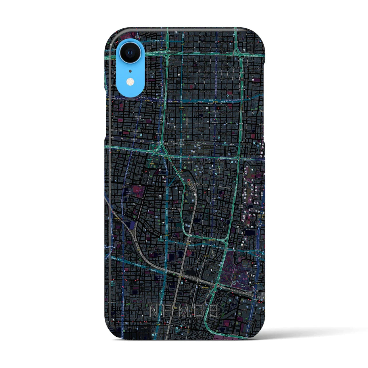 【難波(大阪府)】地図柄iPhoneケース(バックカバータイプ)
