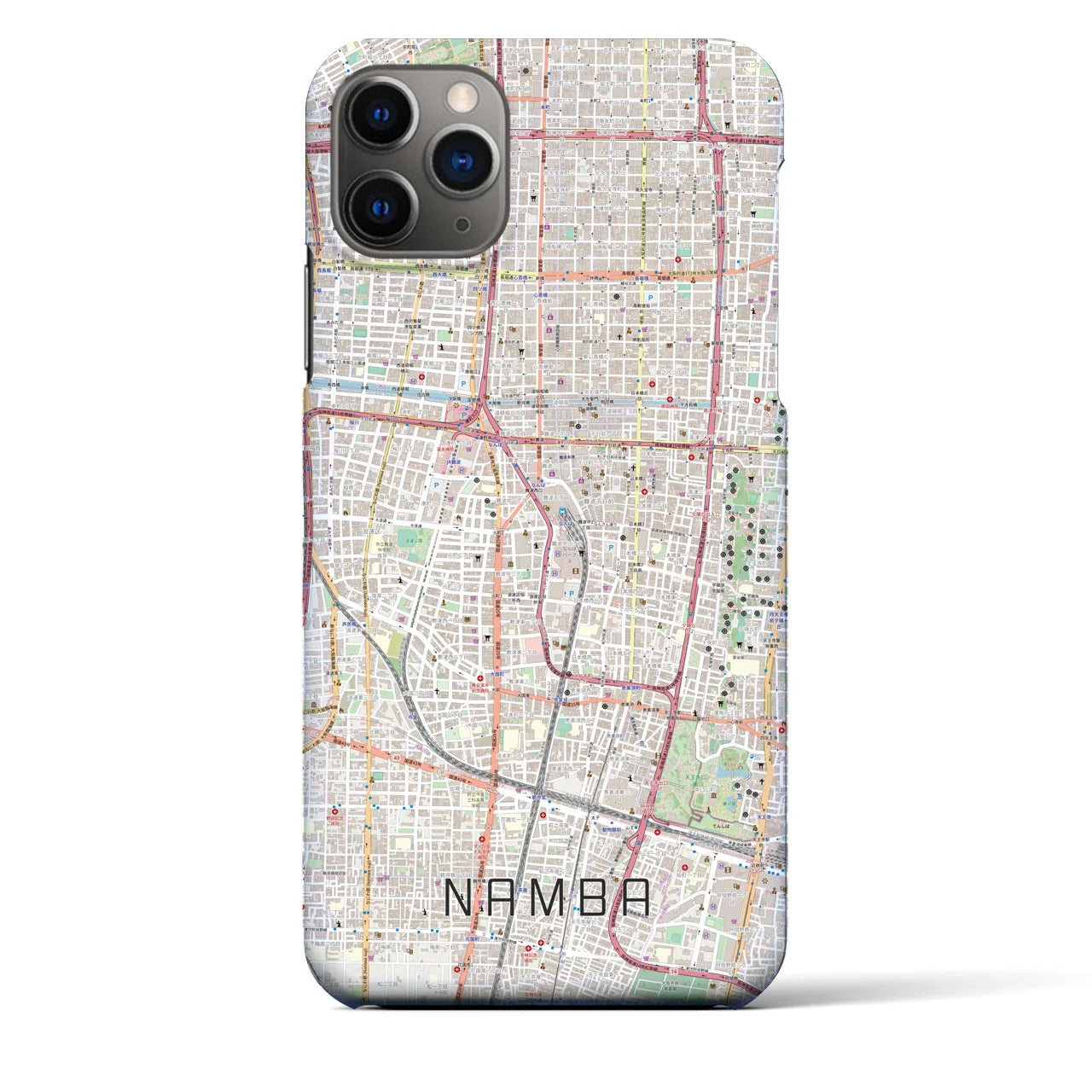 【難波(大阪府)】地図柄iPhoneケース(バックカバータイプ)