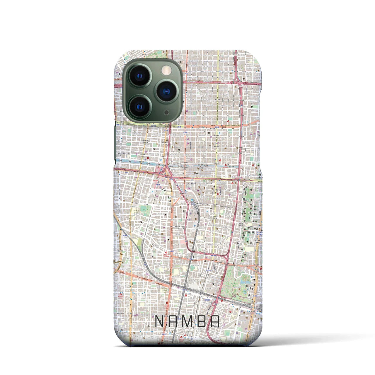 【難波(大阪府)】地図柄iPhoneケース(バックカバータイプ)