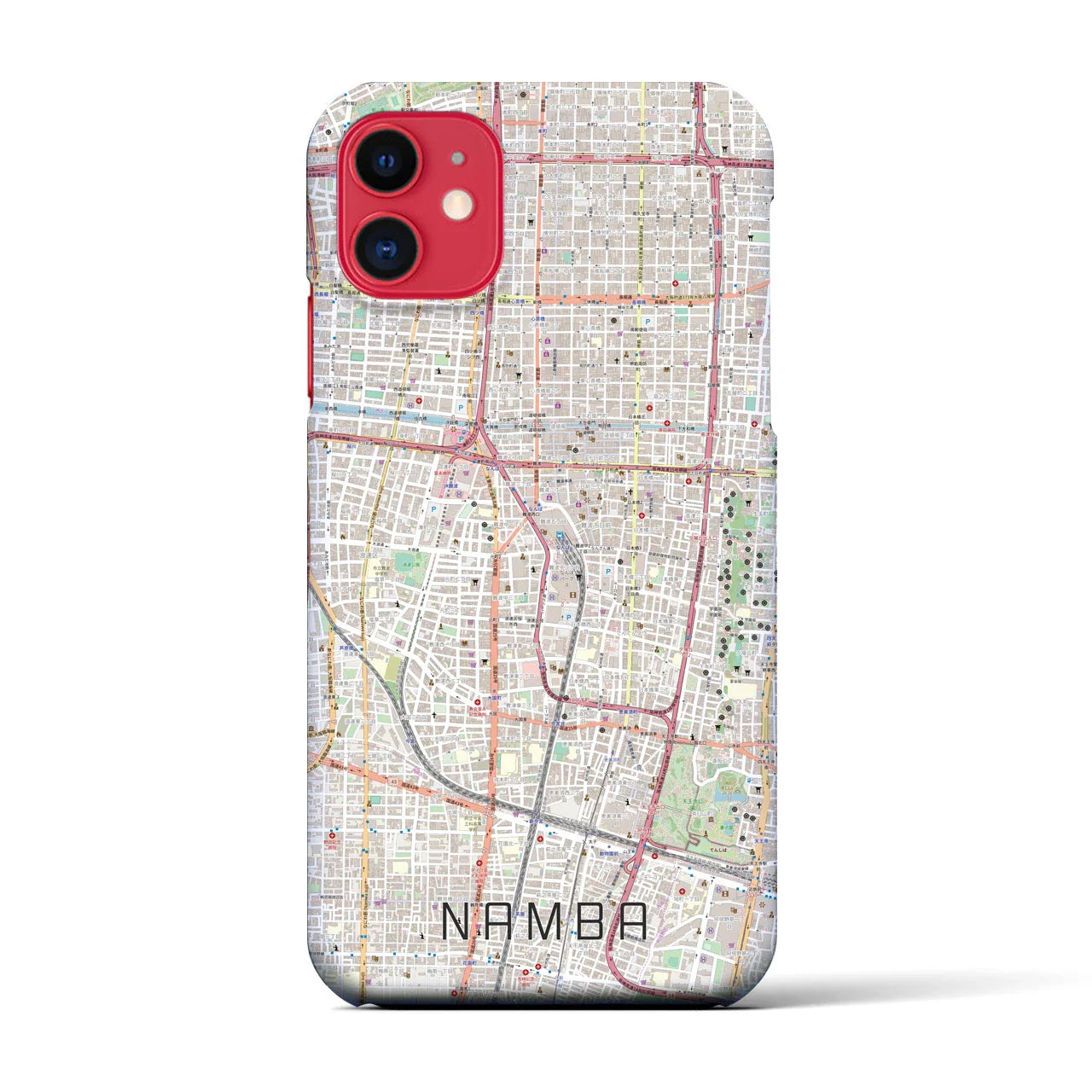 【難波(大阪府)】地図柄iPhoneケース(バックカバータイプ)